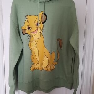 Primark Disney Lion King Pull Over Hoodie Womens Medium Olive/ khaki